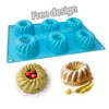 Custom 6 cavity spiral silicone Cupcake Muffin baking cups Chiffon Jelly mold for baking