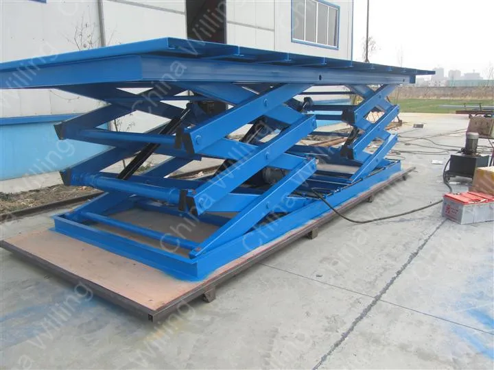 stationary scissor lift platform is used to convey the material