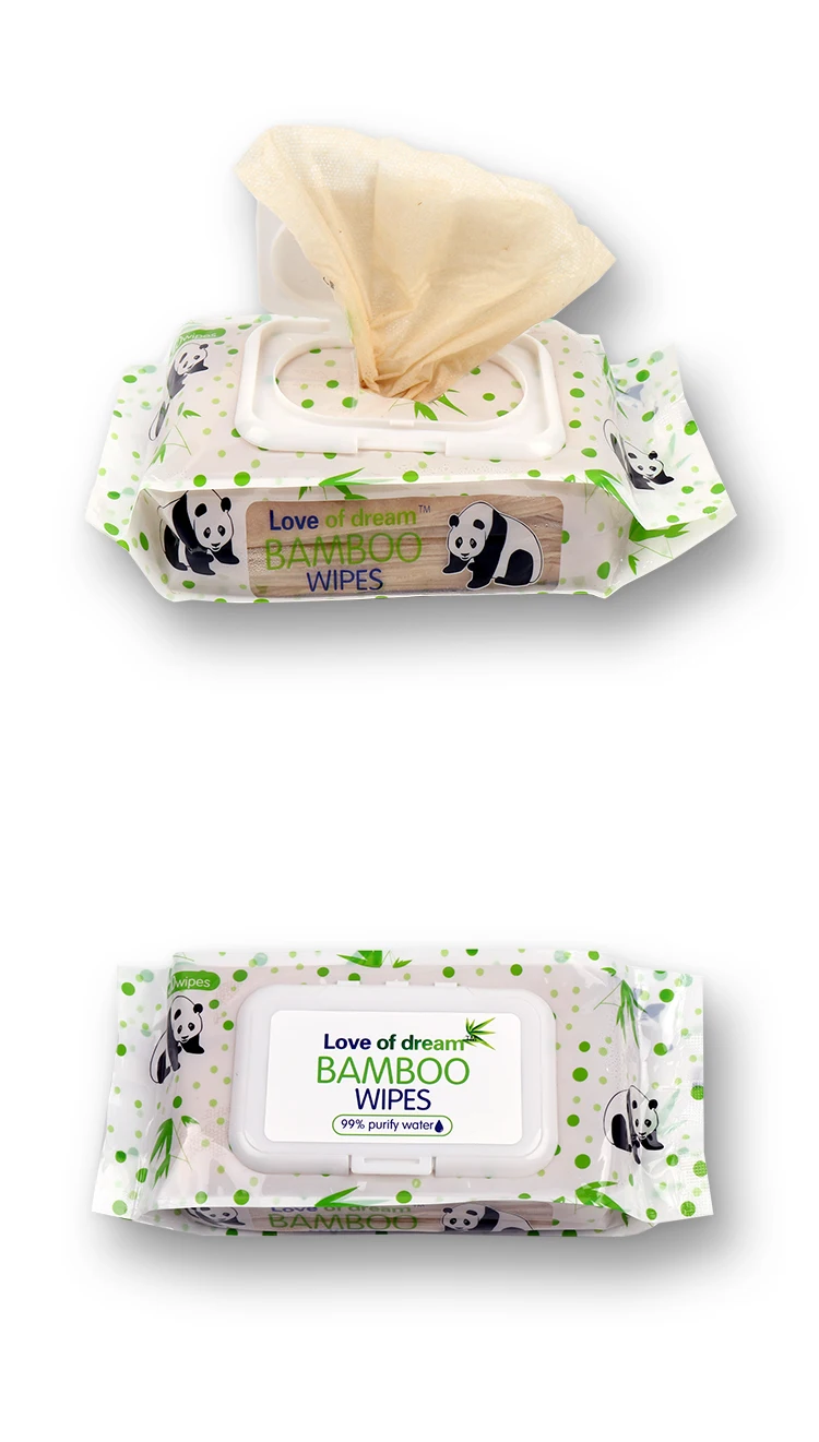 Eco Friendly Spunlace Organic Bamboo Wipes Flushable Baby Wet Nonwoven