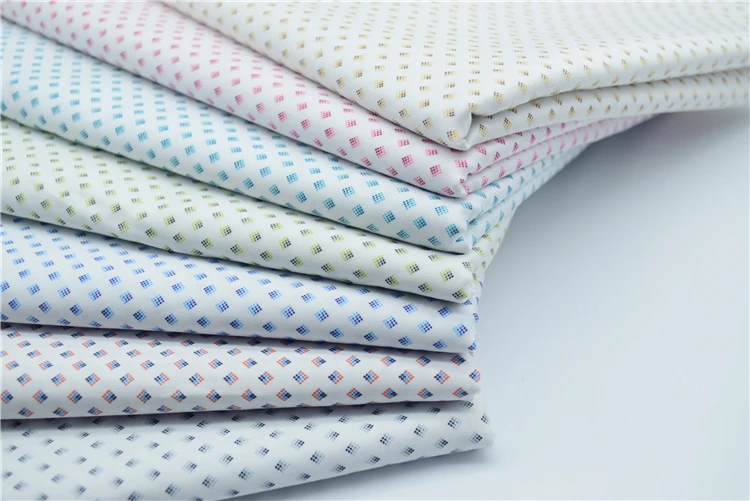 Skygen 100% cotton square dot bangladesh bangkok shirt skirt digital printed shinny cotton sateen shirting fabric