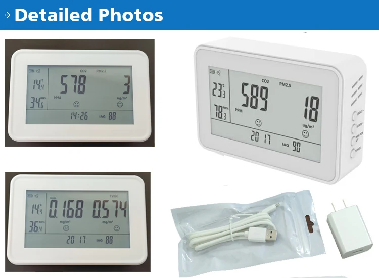 OC-410 Desktop indoor air quality PM2.5 CH2O TVOC meter temperature humidity monitor