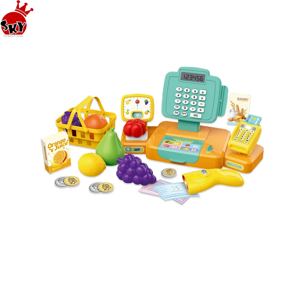 Toi-toys juguetes caja registradora con los productos alimenticios