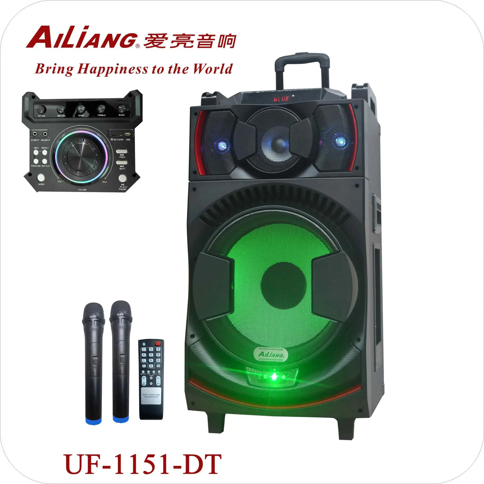 Ailiang новейший дизайн UF-1151-DT портативный Аккумуляторный динамик с тележкой для концерта
