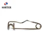 25mm silver steel crimp badge button s/z shape type back safety pin with zig-zag