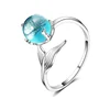 S925 Sterling Silver Mermaid foam ring creative simple openings, Chaozhou sigh bridge, female net red ring