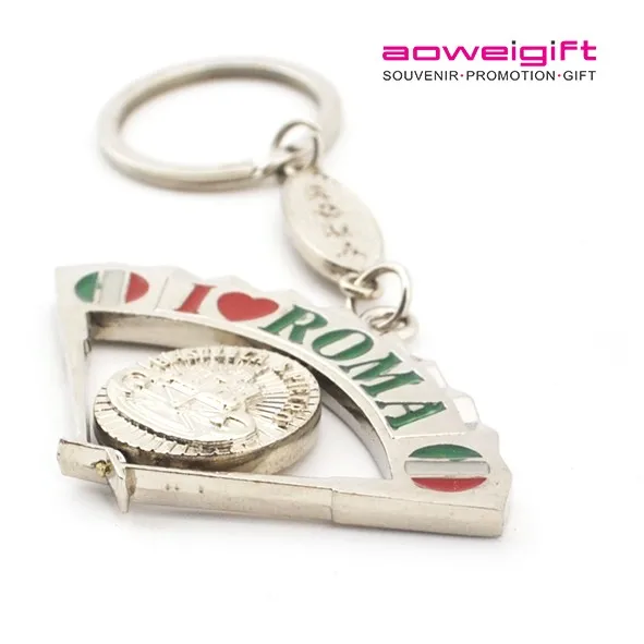 Promotional Fan Keychain Metal Roma Colosseo Key Ring Italy Souvenir