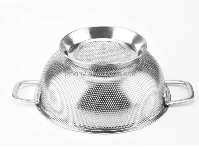 Stainless Steel Micro Perforated 5 Quart Colander Professional Strainer Micro Perforated 7238