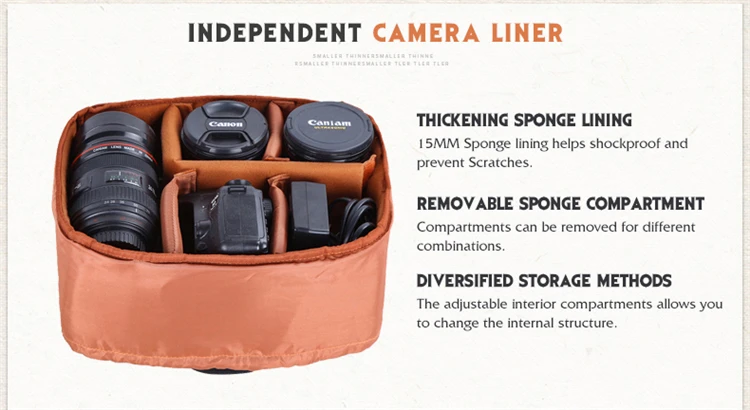 Canvas and leather DSLR Camera bag