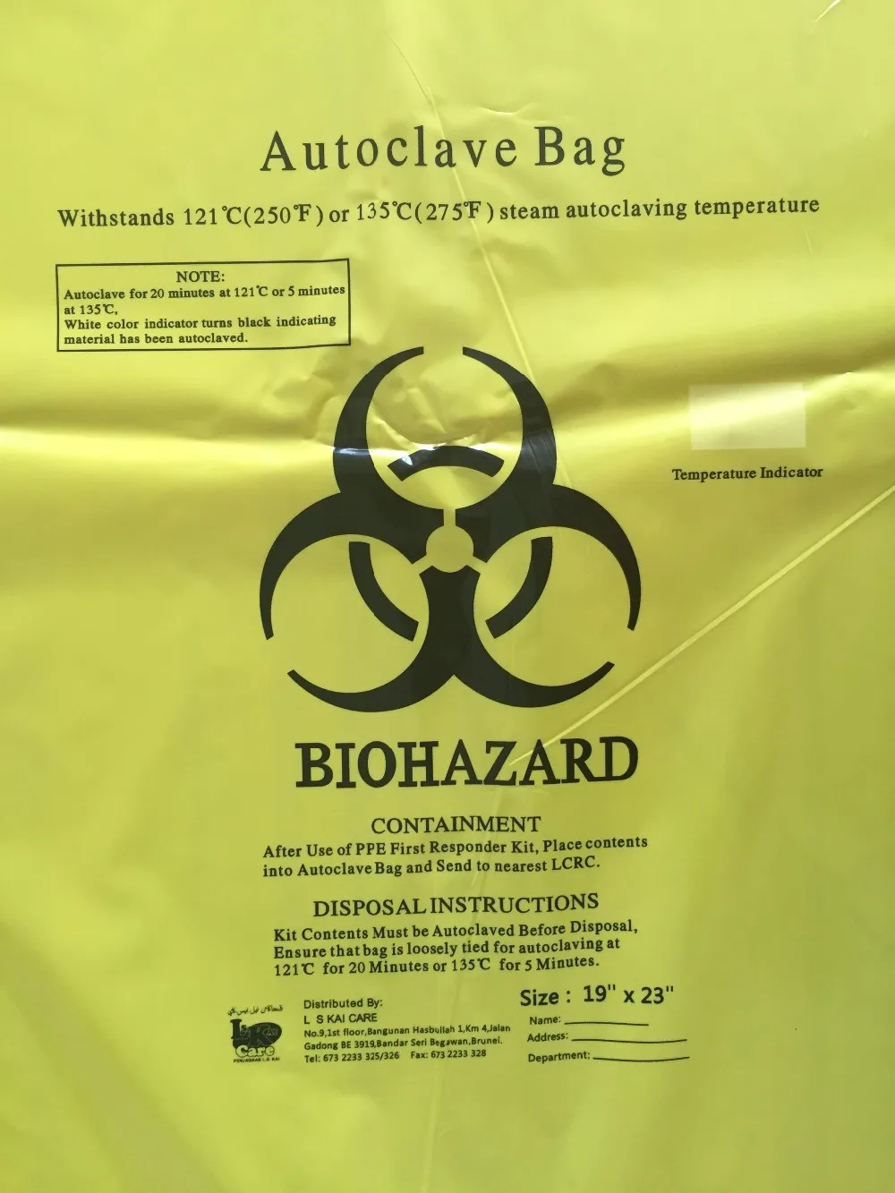 Biohazard Medical Waste Bags For Clinical Waste Yellow Color Autoclave