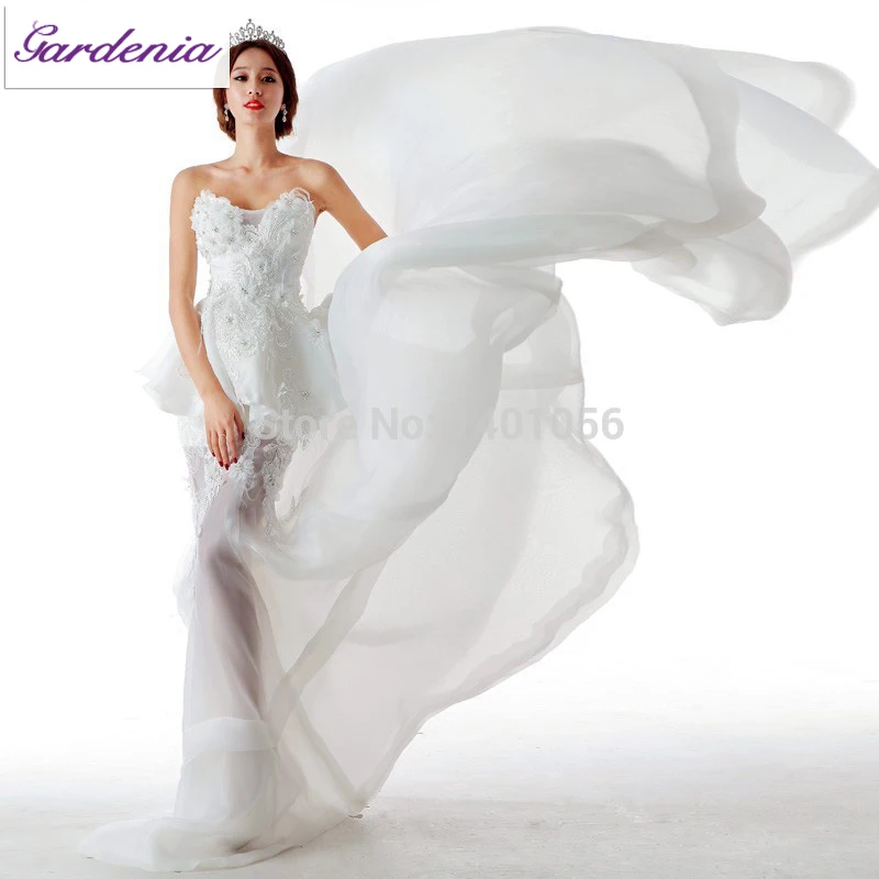 Buy Actual Wedding Gown Illusion Organza Sweetheart Mermaid Top