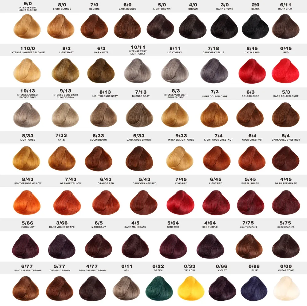 Salon Hair Colour Chart