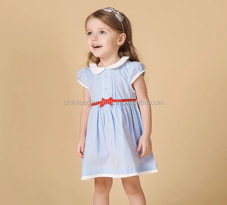 Bgd031 Light Blue Fashion Baby Girls Cotton Summer Dresses Buy Baby