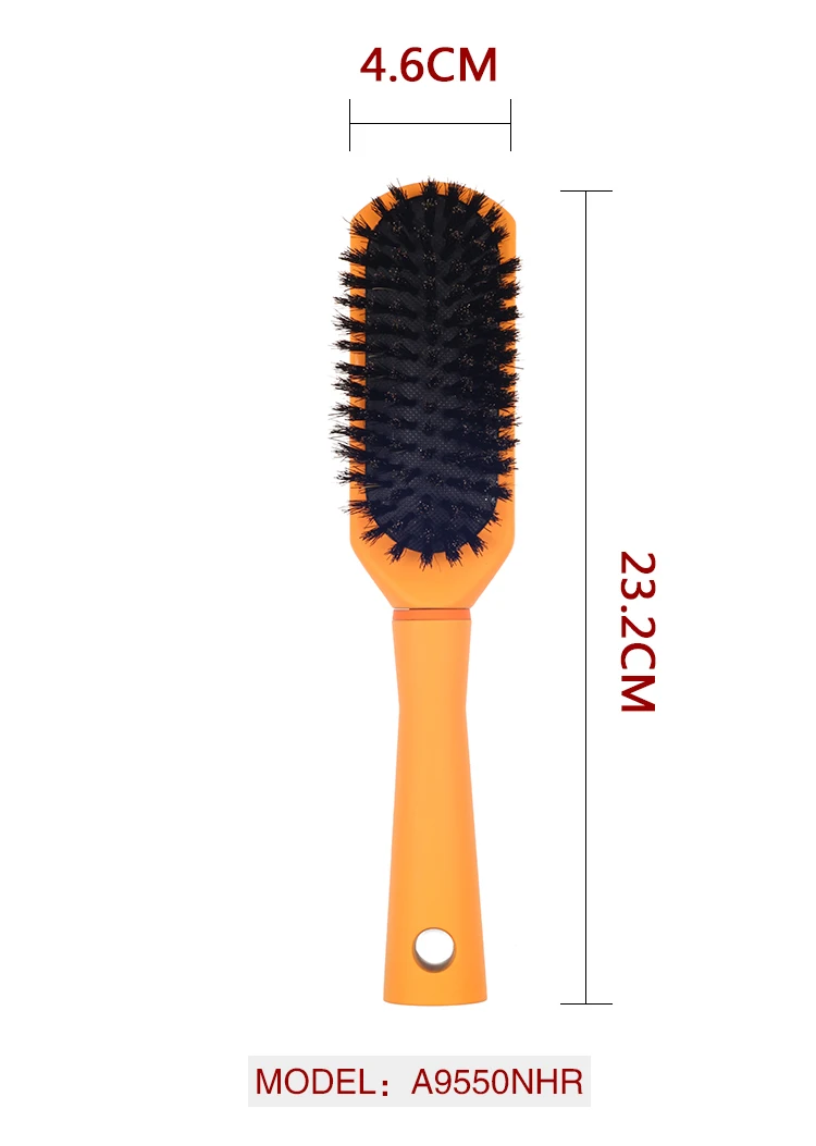 EUREKA A9550NHR Bristle brush Paddle Cushion Hair Brush for All Hair Types Ball-Tip Nylon Pins Anti-Slide Handle Hairbrush