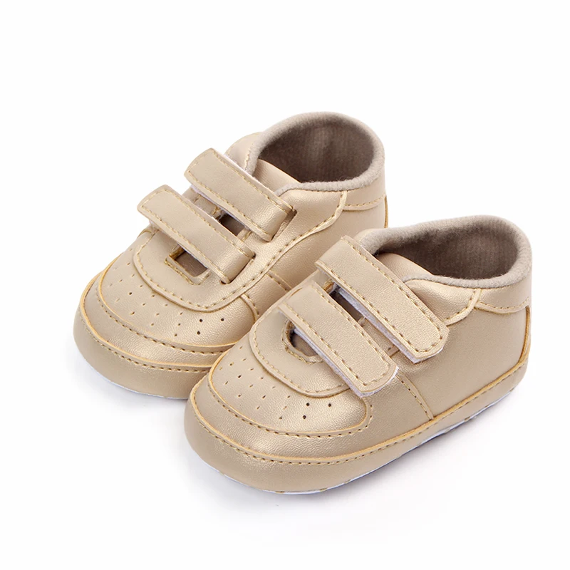 Wholesale Hook&amp;loop Soft Leather Toddler Baby Boy Shoes In