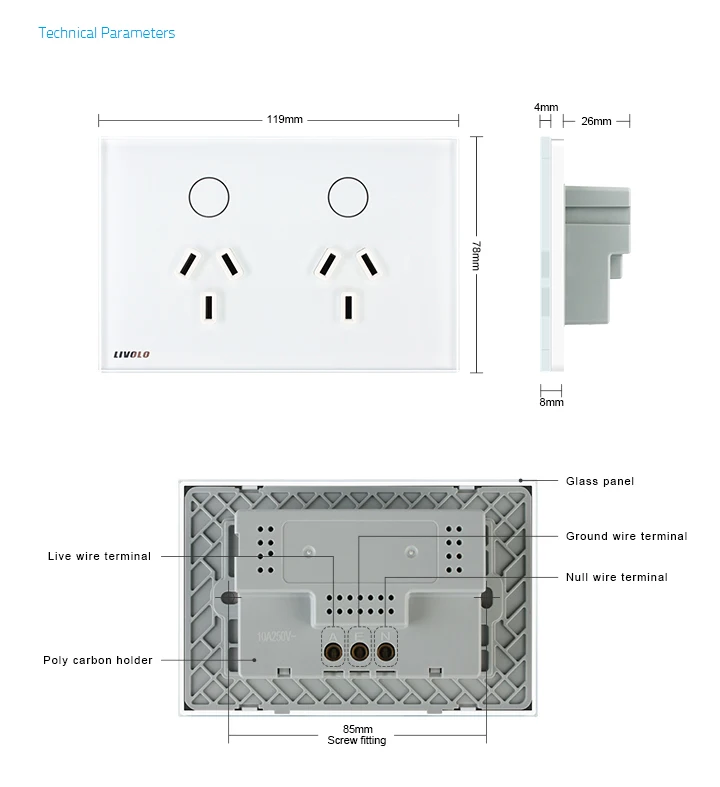 3pin Korea Multifunction Smart Butt Switch And Plug Multiple Connector
