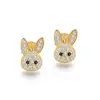 Lovely large rabbit silver stud 925 sterling silver earring post oxidised silver earring for women