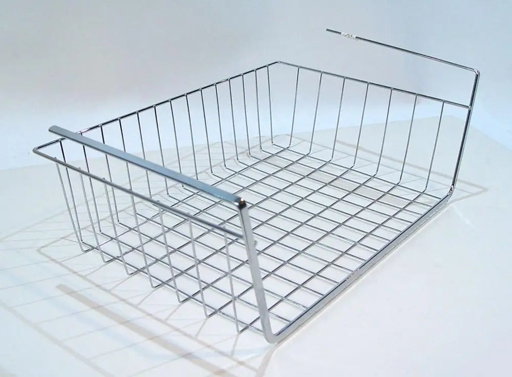 Metal Wire Under Shelf Storage Basket Space Saving Easy Attach Stack Slide Under Shelf