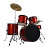 Metallic Red Drum Set Full Size 5-Piece Kit with Cymbals Stands Throne and Sticks