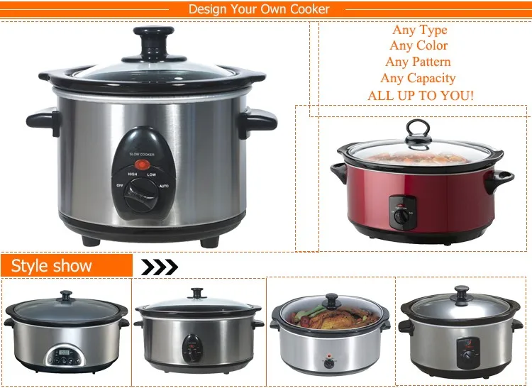 3.5 Qt 240w Mini Stainless Steel Housing Ceramic Crock Pot ...