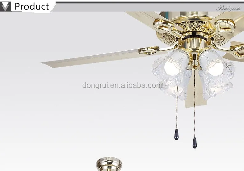 European ceiling fan with light/ 220V cooling fan / 52inch ceiling fan light