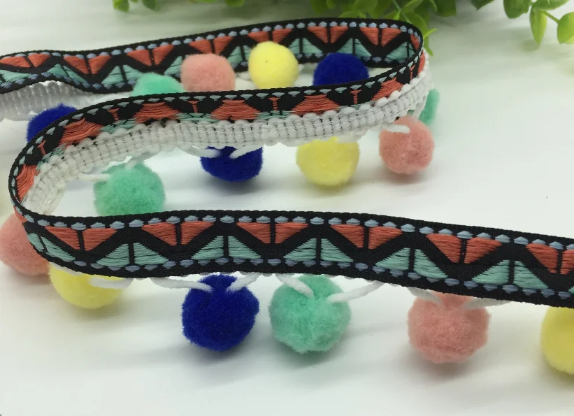 Wholesale White Cotton Ball Lace Trim Pom Pom Fringe Buy Pom Pom