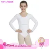 2015 New ! Little Girls' Team Basics Long Sleeve Leotard solid plain white