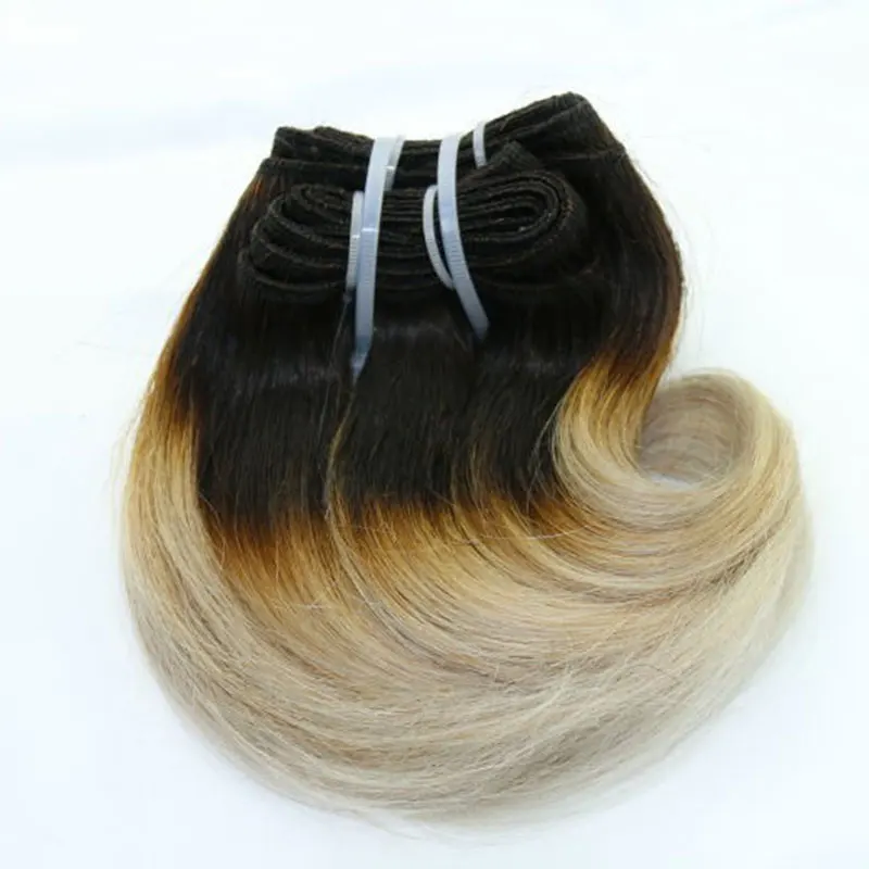 Short Brazilian Virgin Body Wave Human Hair Extensions 8inch Ombre