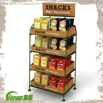 Custom Supermarket Display Rack Snacks Stand Rack Potato Chip