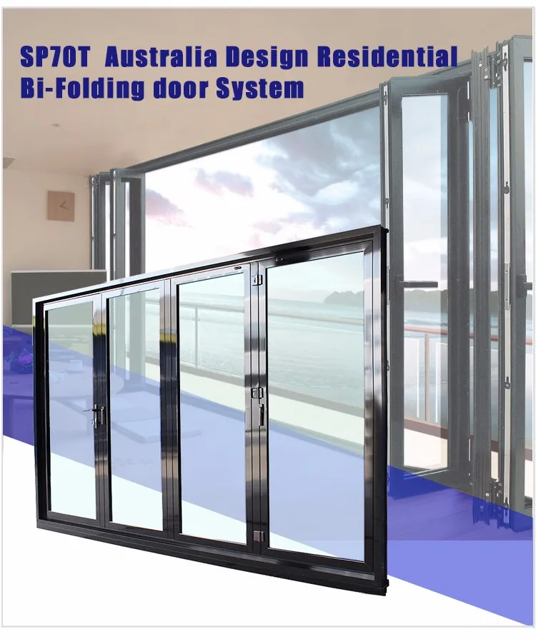 Superwu manufacturer cheap price comercial aluminum glass sliding folding door fitting with AS 2047