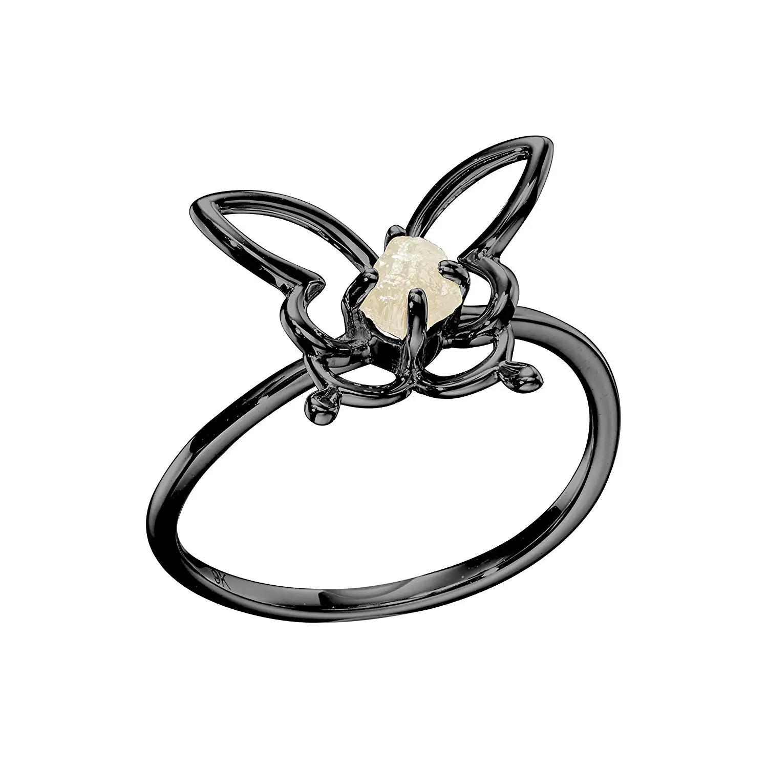 Size 5-12 925 Sterling Silver Yellow Agate Filigree Paisley Ring