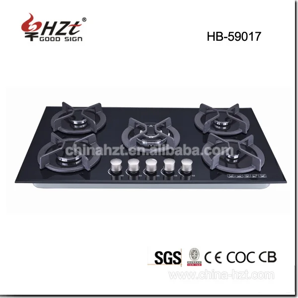 Battery Ignition Blackfull Builtin 5 Burner Gas Cooker/gas Stove