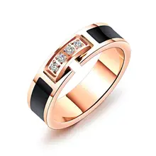 Taimei or Rose bague avec diamant bague femme hipster l'index anneau de queue