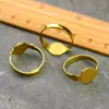 Vintage Style Raw Brass ring Adjustable Ring Base setting Blank Glue-on m51