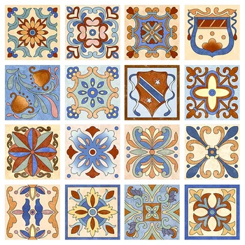 Ancient 8 Inch Clic Hand Painted Portuguese Cement Effect Ancient 8 Inch Clic Hand Painted