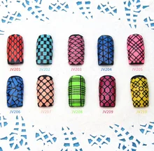 Fish Scale Nail Vinyls Irregular Triangle Grid Pattern Easy Use Nail Art Tips Manicure Stencil Nail