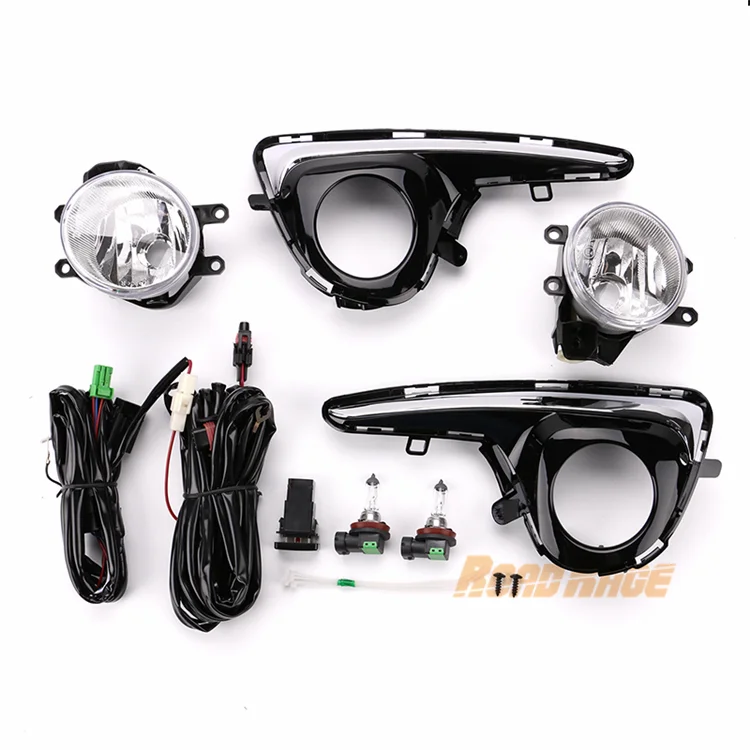 Oe Style Clear Lens Yaris Vitz 2017 2018 Fog Lights Kit With Abs Black