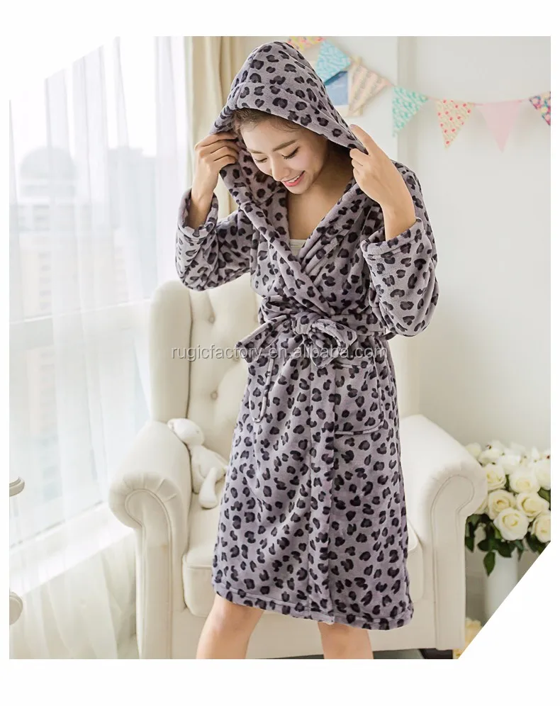 leopard print robe with hood