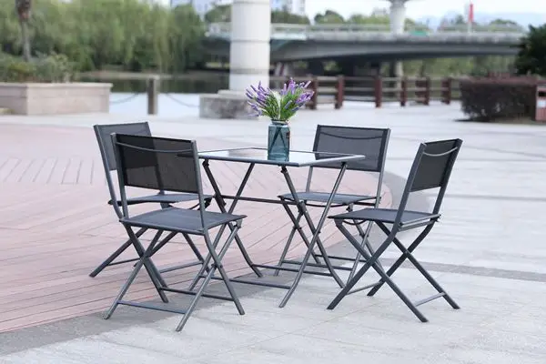 Outdoor Garden Patio Furniture Coffee Tea Square Foldable Table 70*70