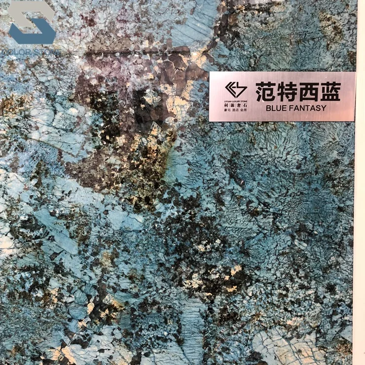 Natural Fantasy galactic blue granite slabs and flooring