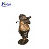large outdoor used garden Golfing bear bronze sculpture for sale NTMB-08
