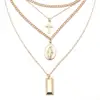 Bohemia Gold Color Cross Layered Necklace Jesus Virgin Mary Chain Pendant Necklace Easter Day's Gift For Women Jewelry NS8062680