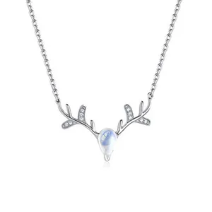 Factory supply jewelry cross essential north anchor shape moon stone necklace crystal pendant