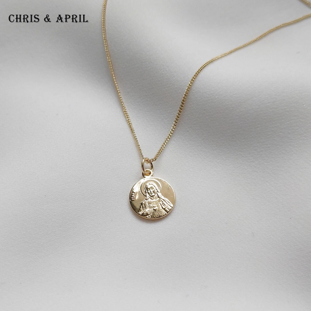 silver mary pendant