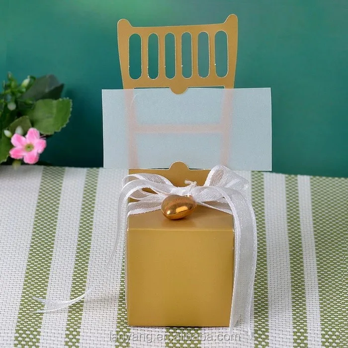 Gold Chair Place Card/memo Holder Wedding Favor Box Candy Boxes Buy