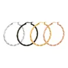 JOFO Simple Style 4 Colors Unisex Screw Thread Geometry Big Round Hoop Earrings
