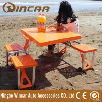 Plastic Folding Portable Picnic Chair And Table Set Outdoor