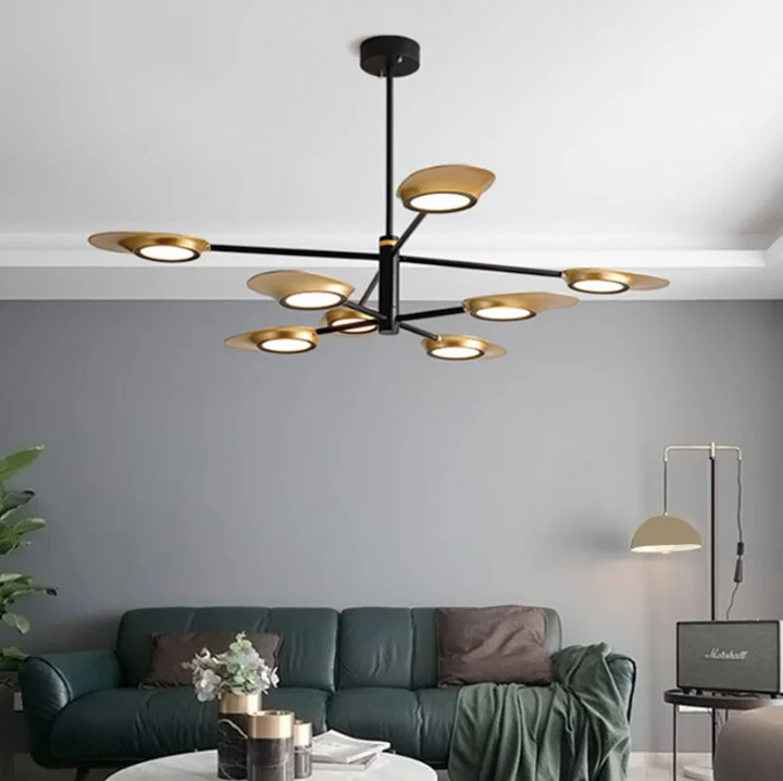 Hot sale metal Aluminum alloy gold fashion hanging pendant lighting chandeliers modern