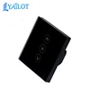 Smart Electrical Switch EU standard Crystal Glass Panel 3 gang 1 way Touch Wall Lighting Dimming switch