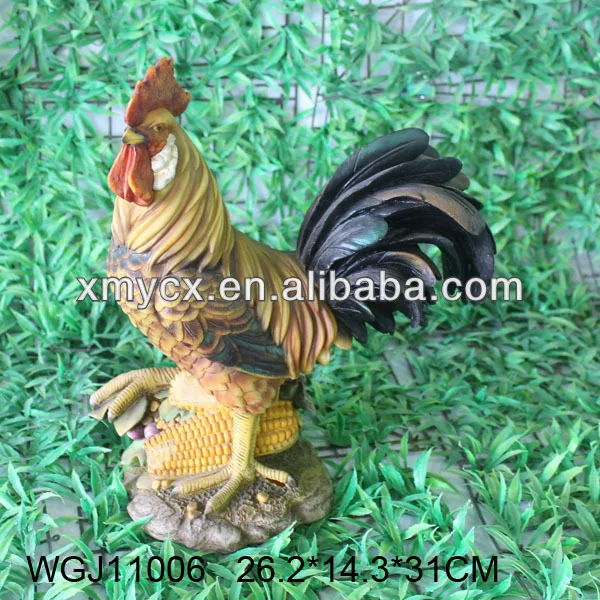 resin rooster decor