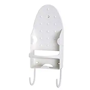 Wall Mounted Iron Board Storage Rack Ironing Table Plate Holder Hooks Iron Stand Home Room Storage Organizer by Xiaolanwelc (White)